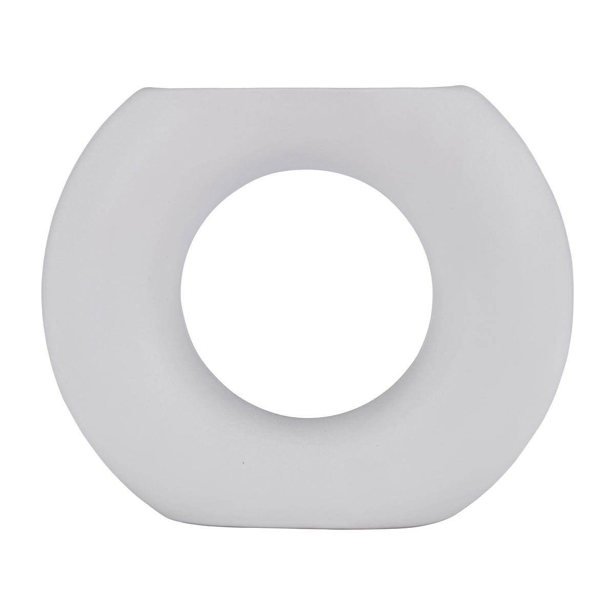 Cer Donut Vase 5" - White