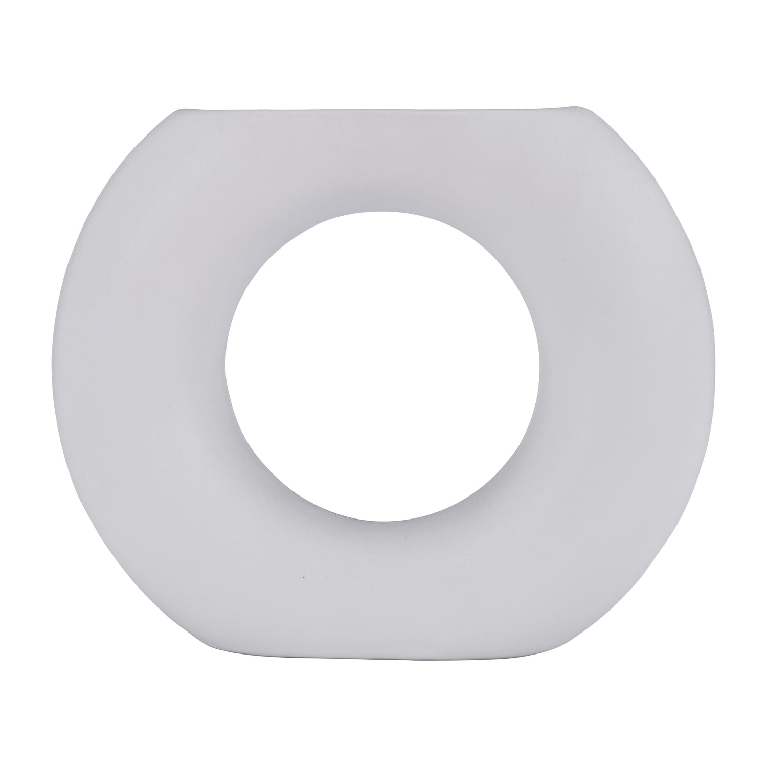 Cer Donut Vase 5" - White