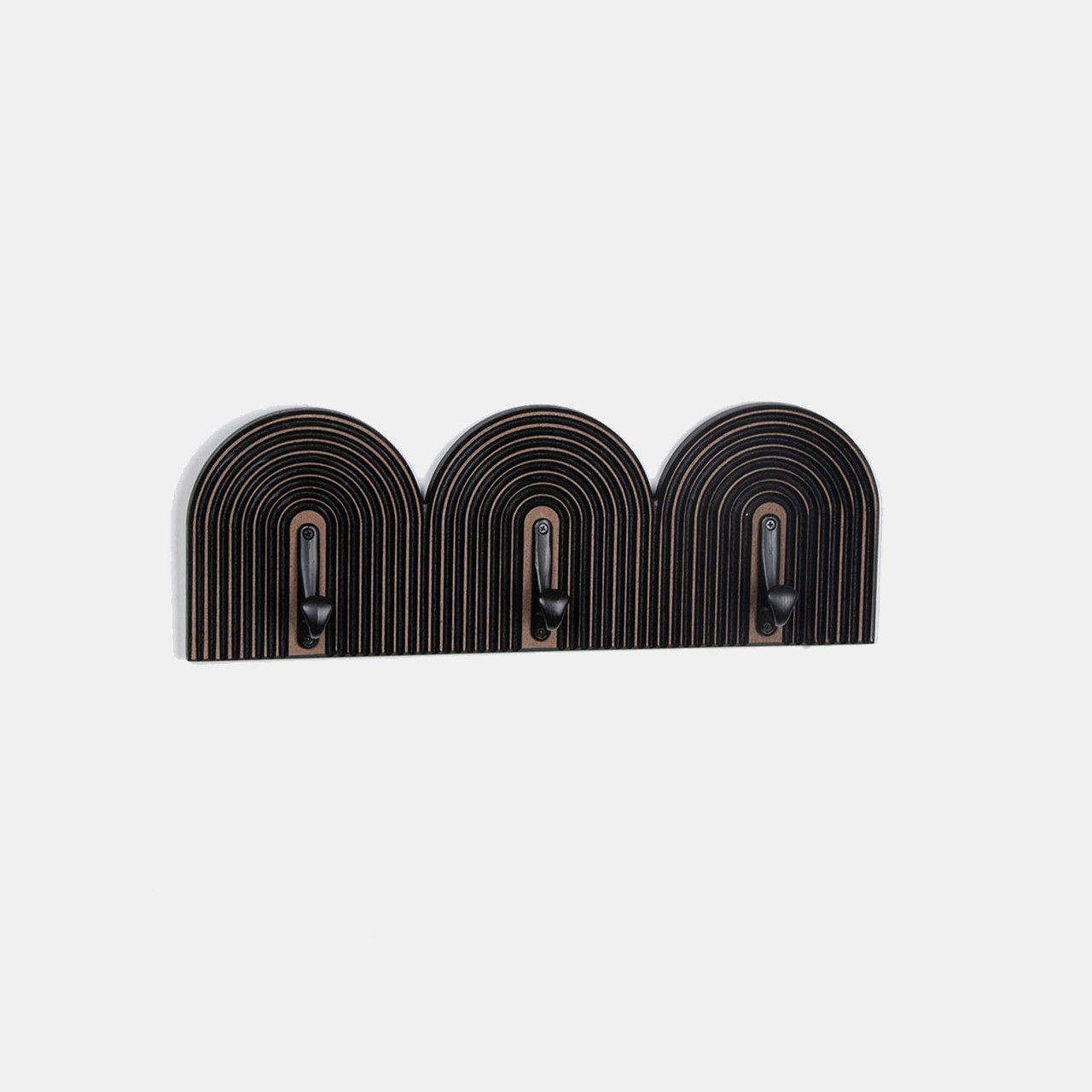 19" 3 Arch Wall Hooks - Black