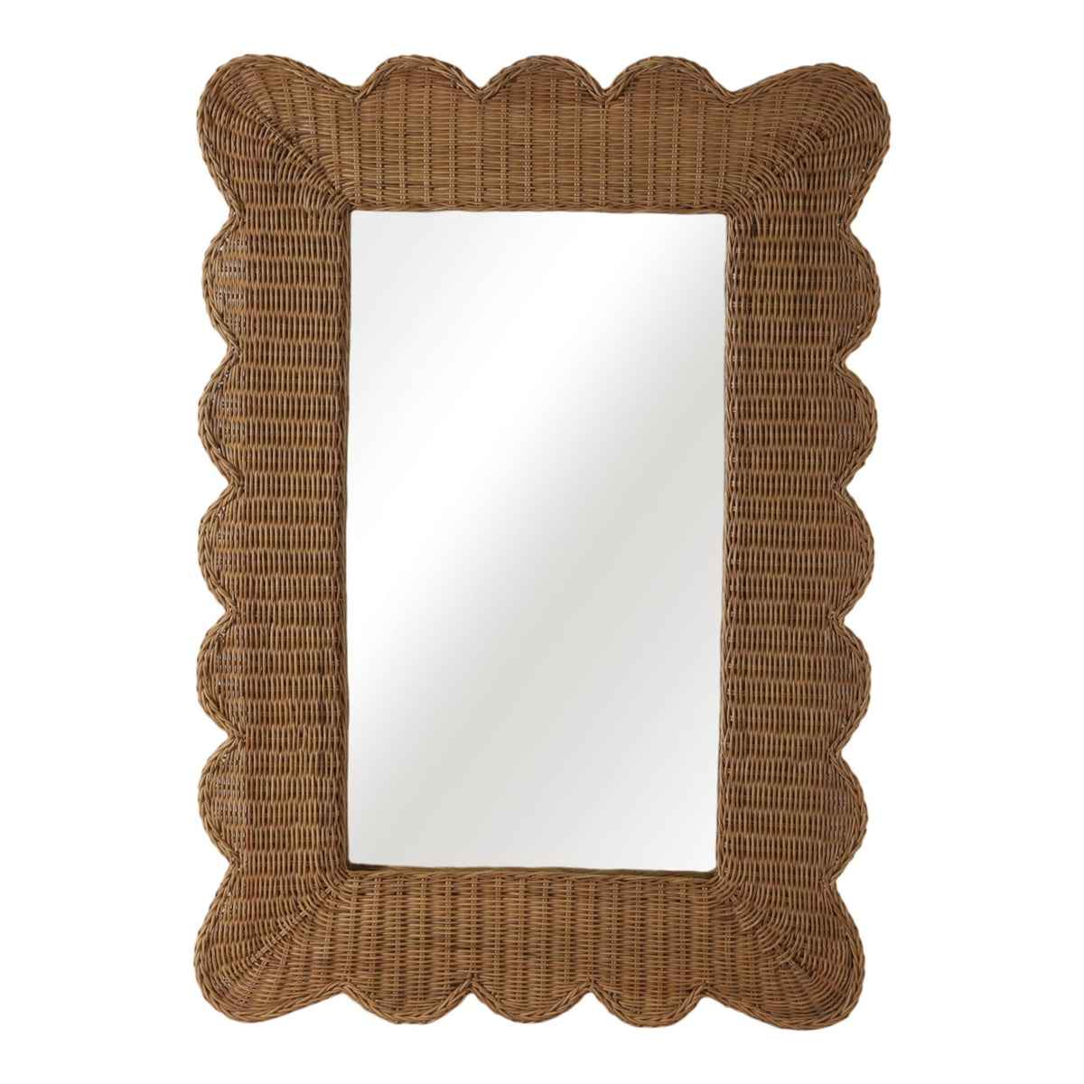 44 x 32 Woven Scallop Edge Mirror - Natural