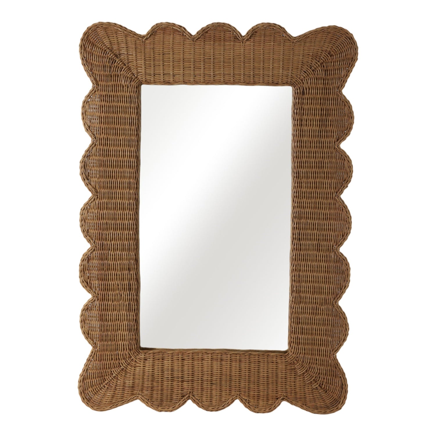 44 x 32 Woven Scallop Edge Mirror - Natural