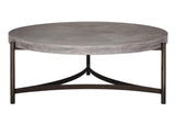 A89421 Lyon Round Natural Concrete And Metal Coffee Table