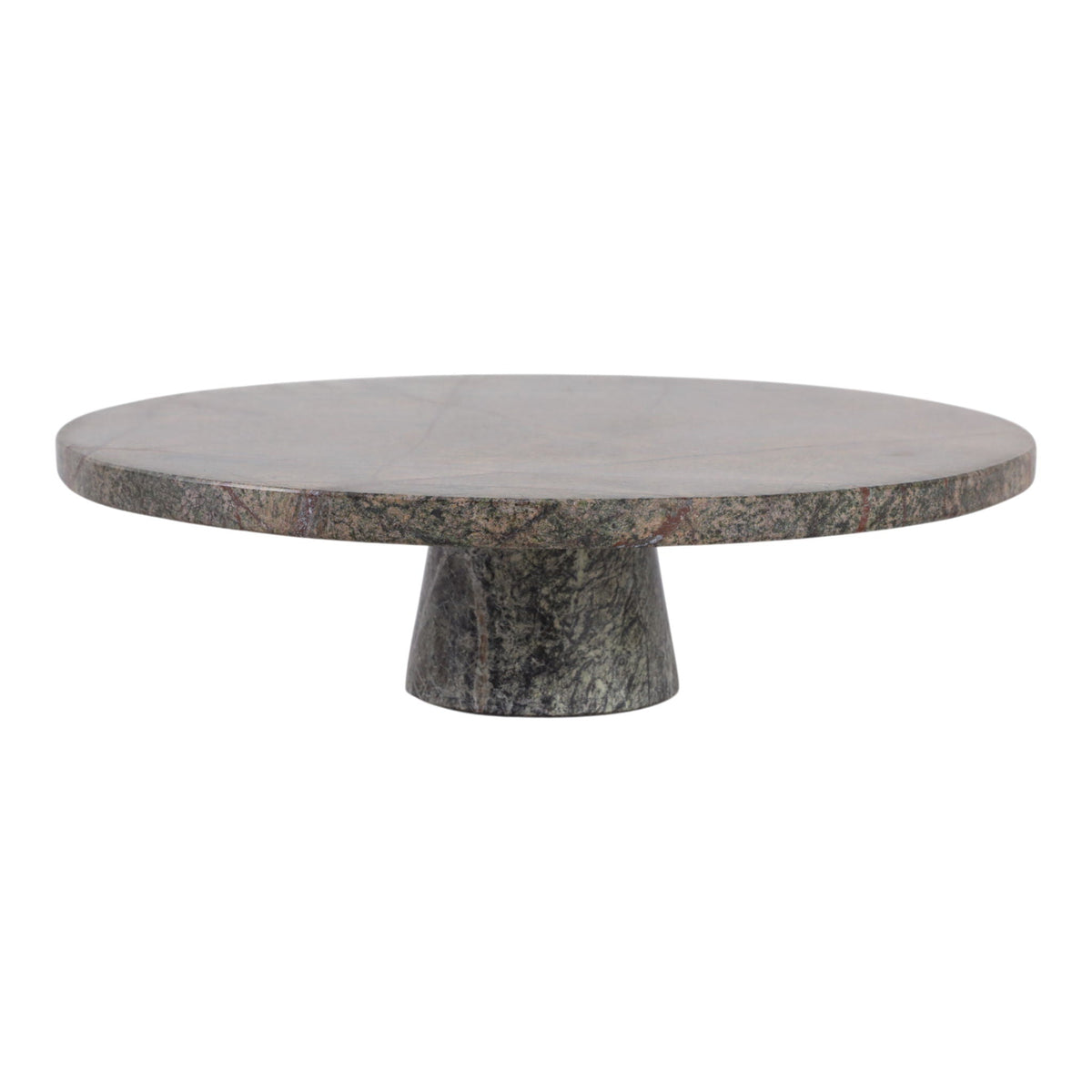 12" x 4" Forest Marble Cake Stand - Green