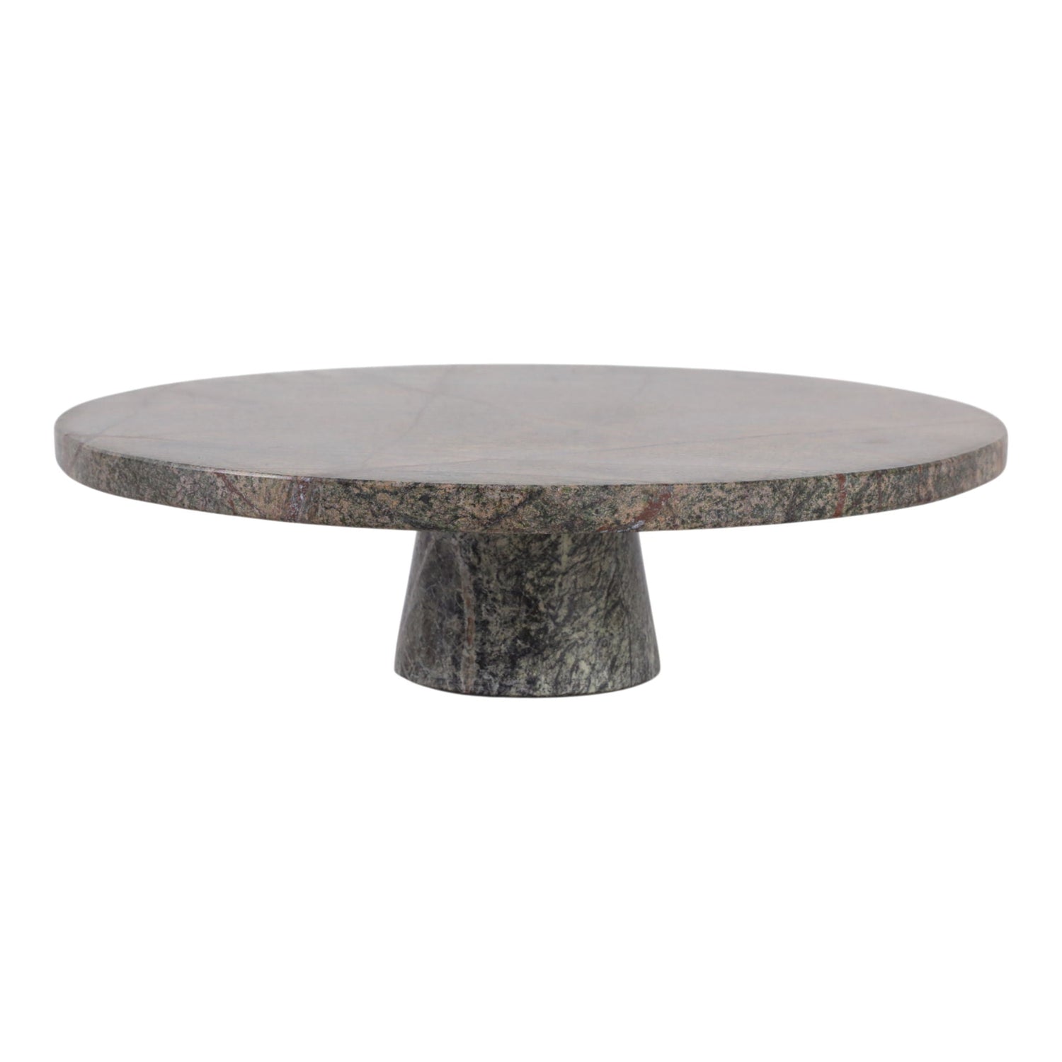 12" x 4" Forest Marble Cake Stand - Green