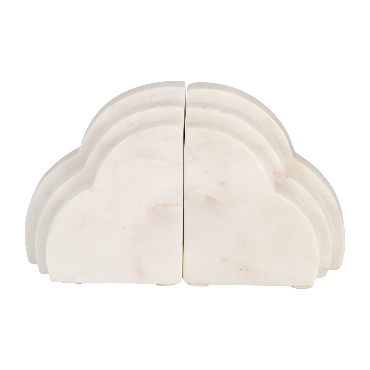 Marble Rainbow Bookends 6" (Set of 2) - White