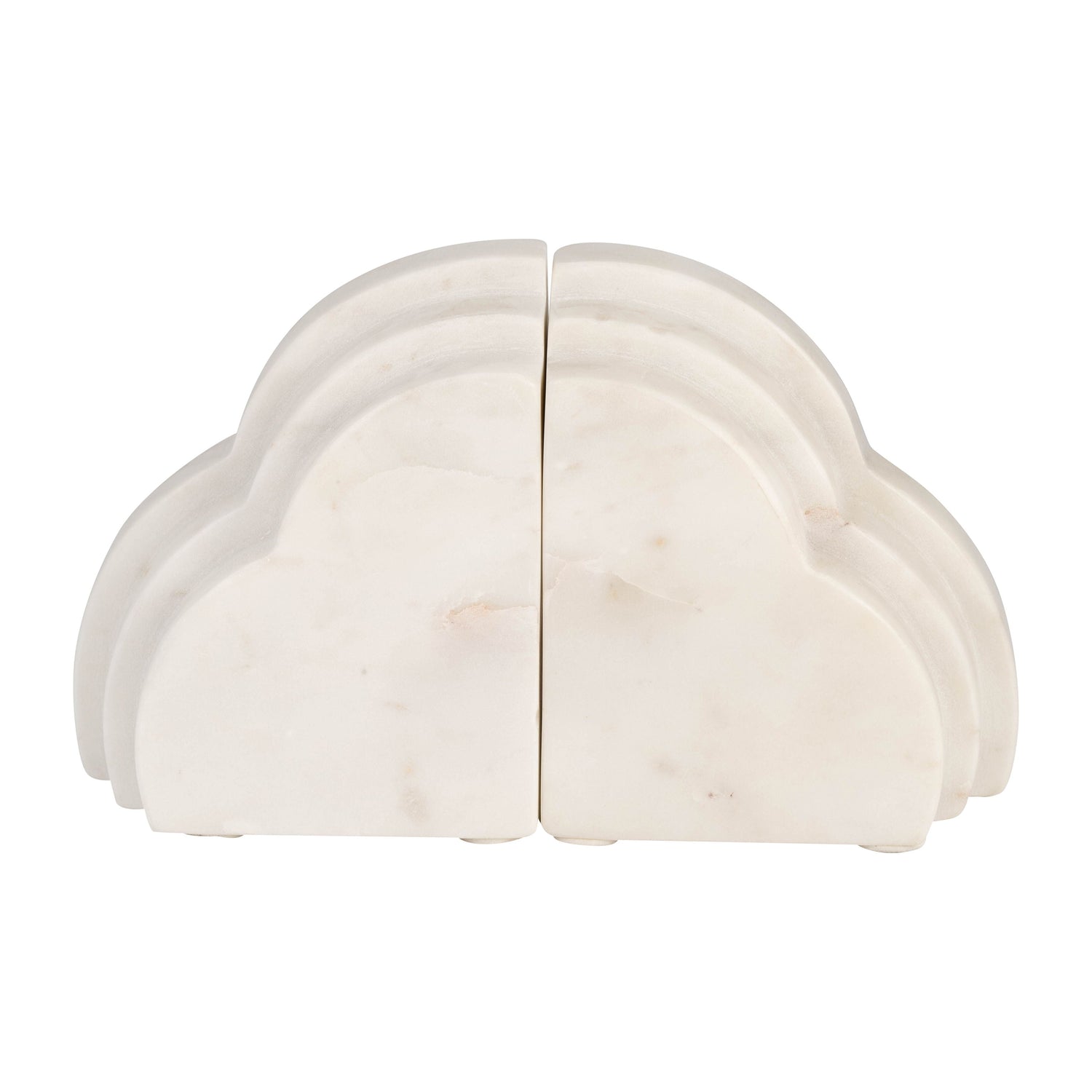 Marble Rainbow Bookends 6" (Set of 2) - White