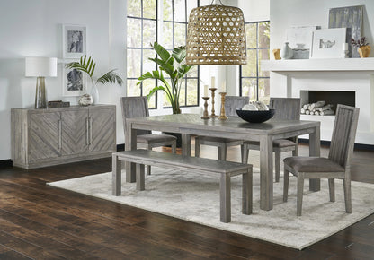 Alexandra Solid Wood Dining Bench in Rustic Latte
