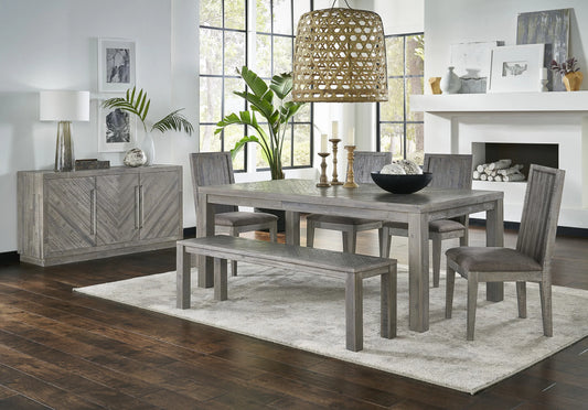 Alexandra Solid Wood Dining Bench in Rustic Latte