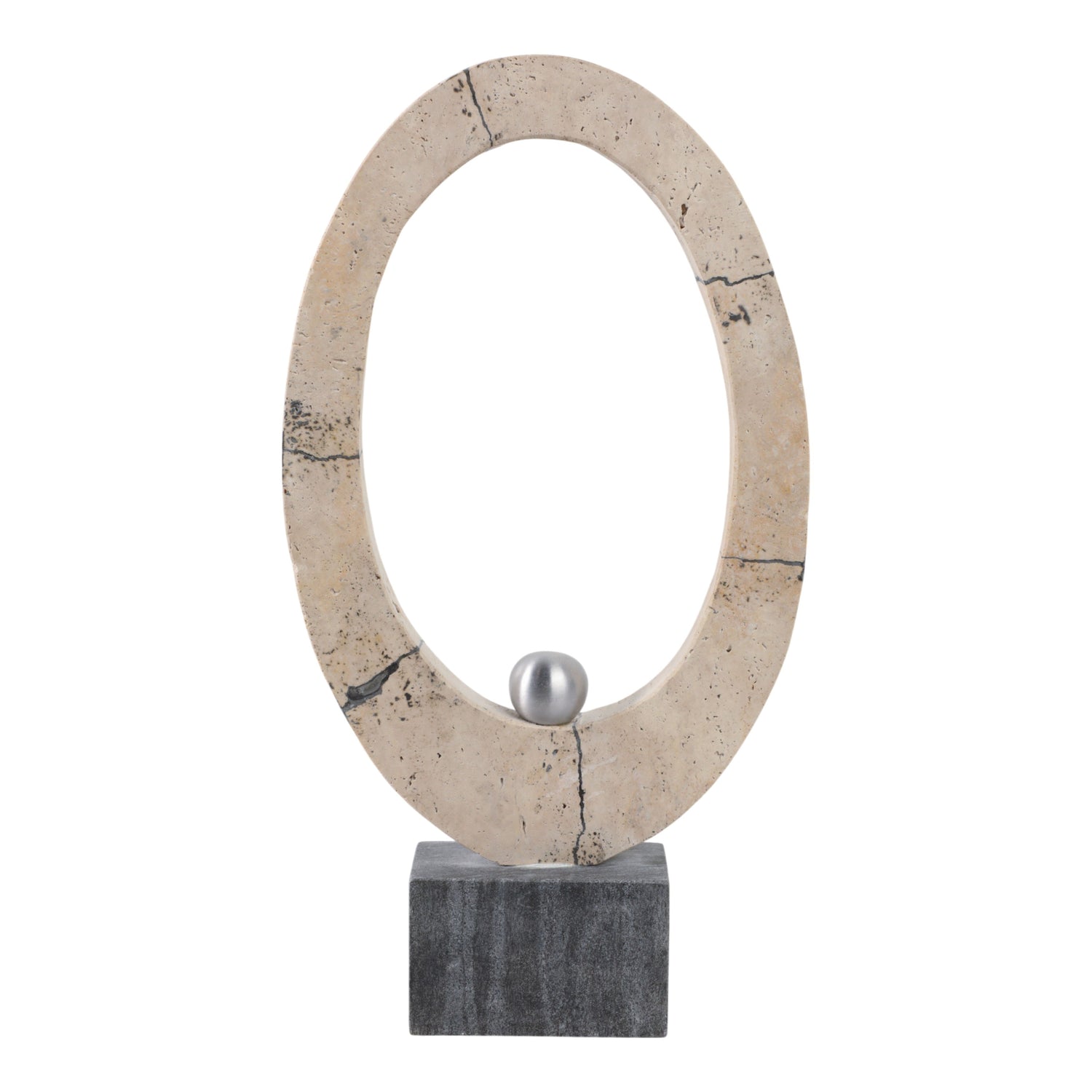 Gorda Travertine Ring Statuary - Ivory