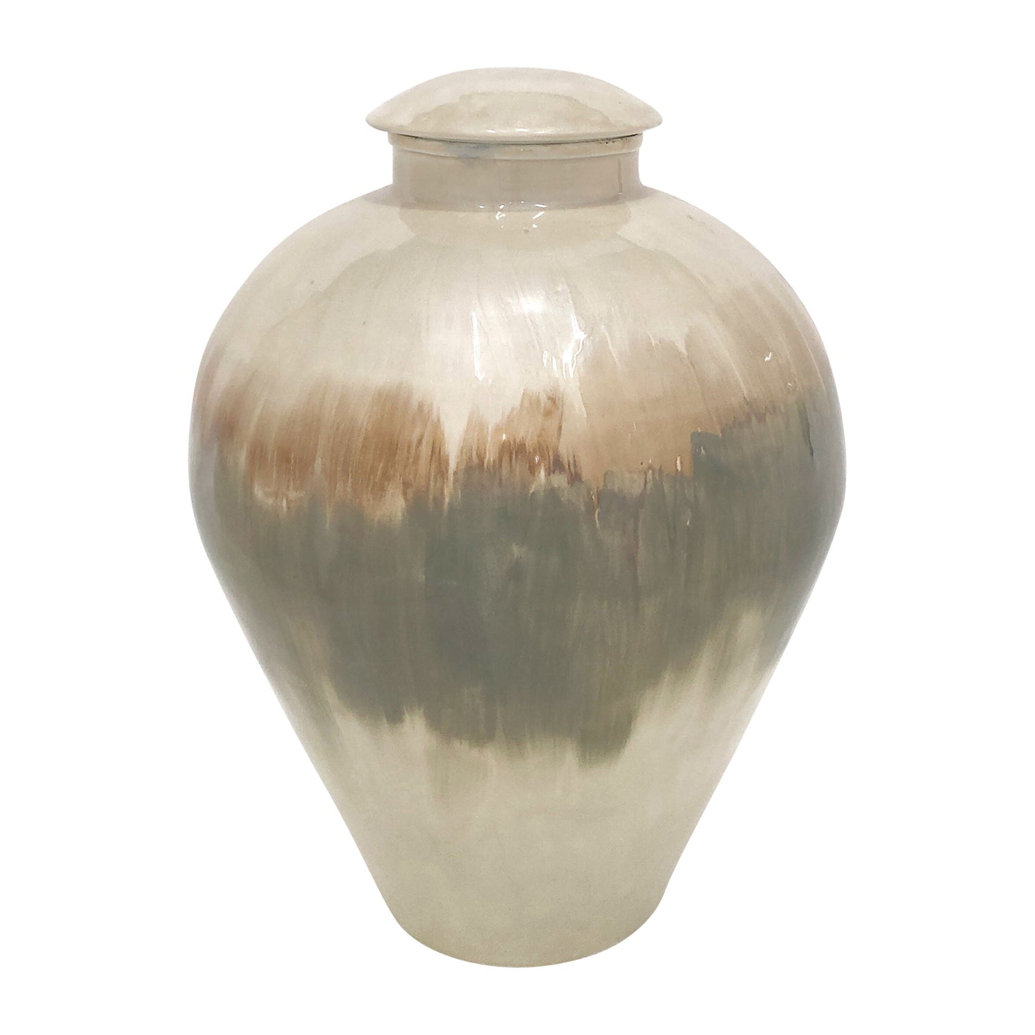 Metal 12" Temple Vase - Pearl