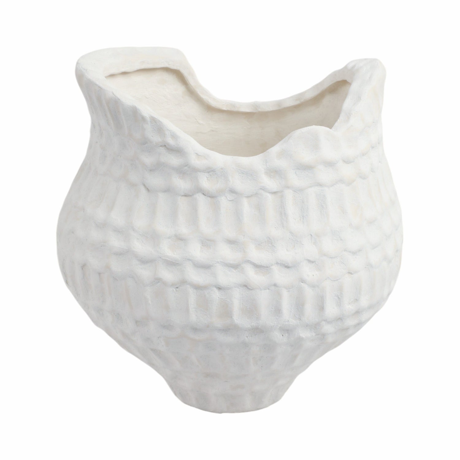 12" Callan Small 3D Printed Porcelain Vase - Ivory
