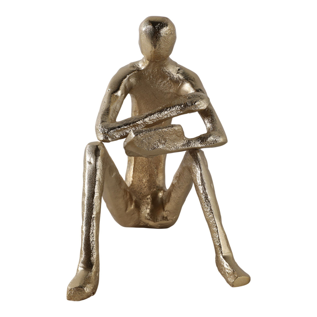 8" x 4" Reading Man Figure - Gold