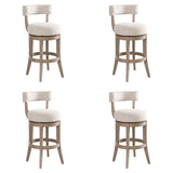 Mystic - Solid Wood Upholstered 30" Bar Height Swivel Barstool