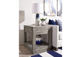 5QS322 Herringbone Solid Wood One Drawer End Table In Rustic Latte
