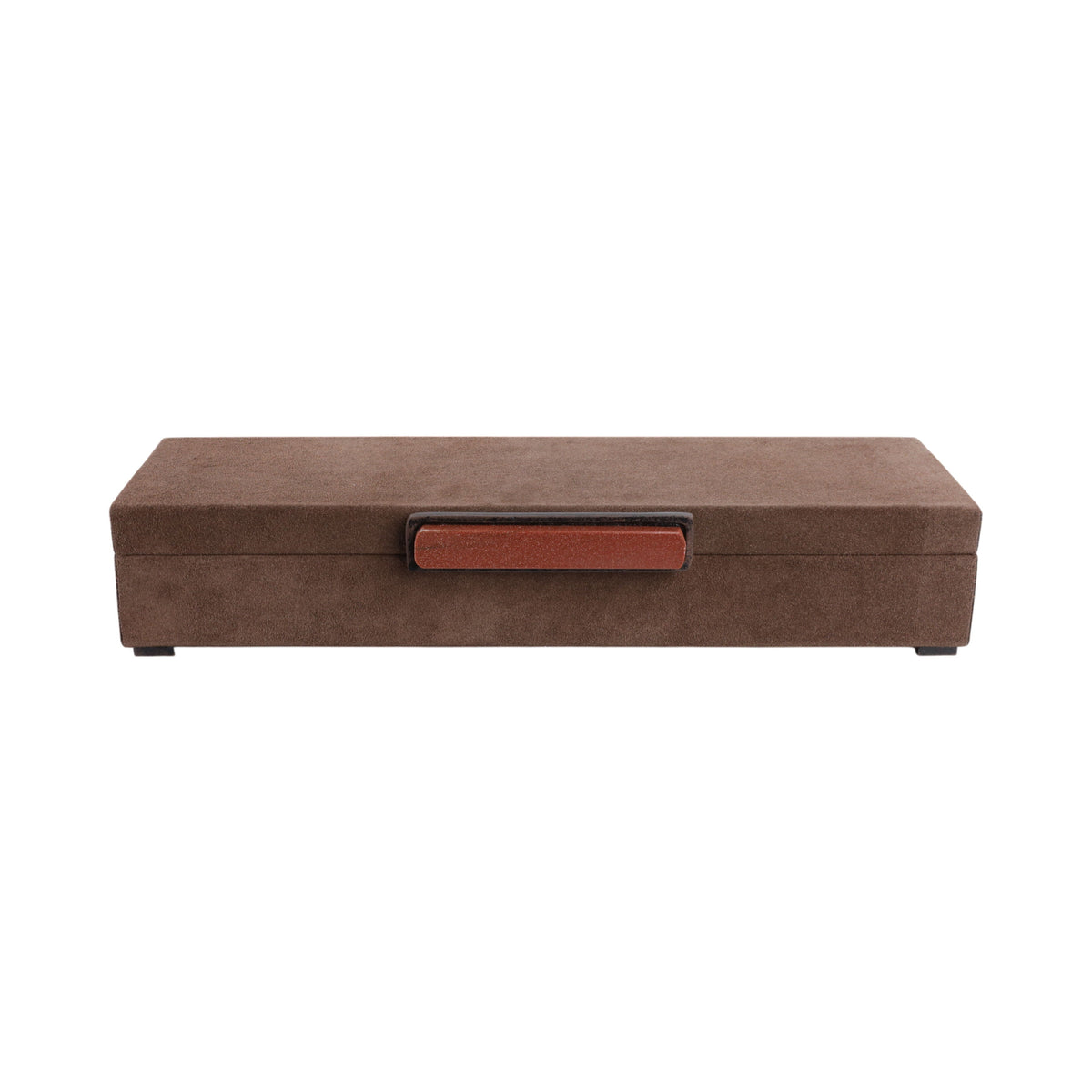 Delrio Suede And Gemstone Hardware - Dark Brown