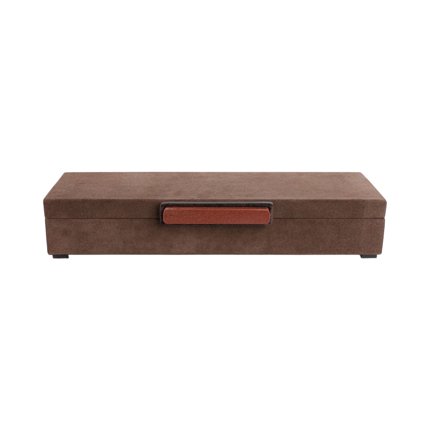 Delrio Suede And Gemstone Hardware - Dark Brown