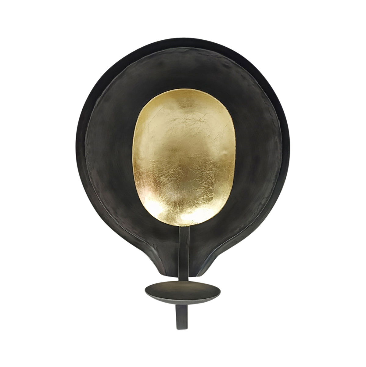 Metal 12" Round Votive Holder - Black/Gold