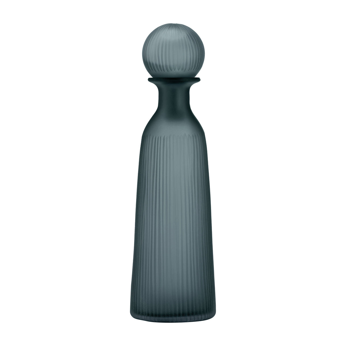 Glass Vase With Lid 17" - Blue / Gray