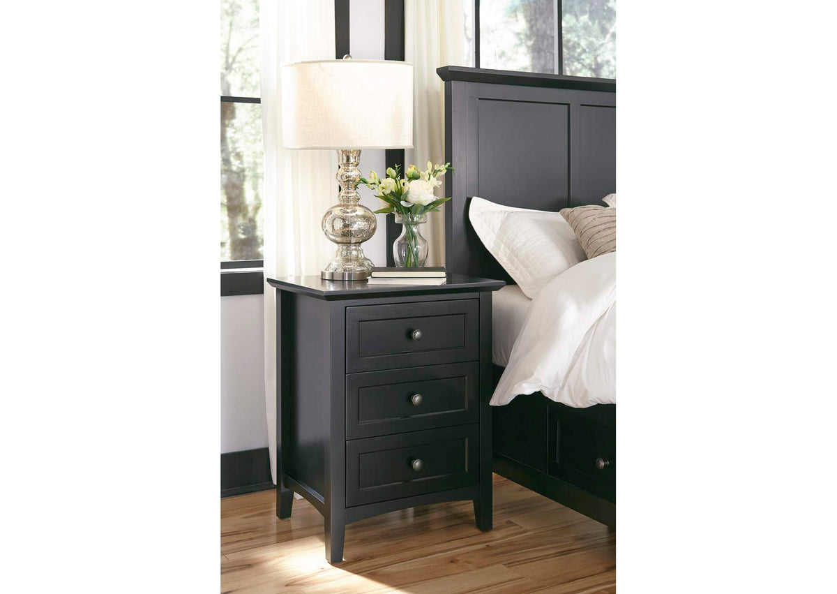 4N0281 Paragon Three - Drawer Nightstand In Black