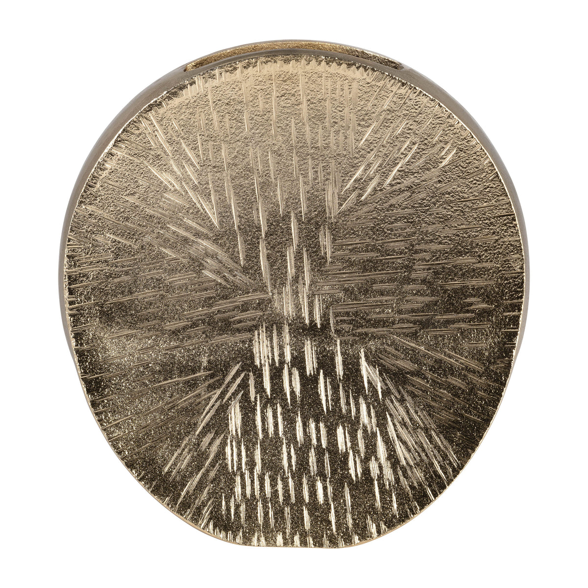 Metal Etched Oval Vase 8" - Gray