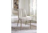 PUSJ63BMY Apollo Upholstered Dining Chair In Ricotta Boucle And Brushed Bronze Metal (Set of 2)