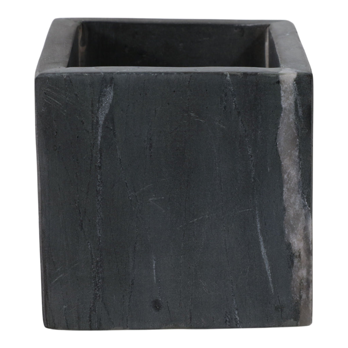 4" x 4" Marble Pencil Cup - Black / White