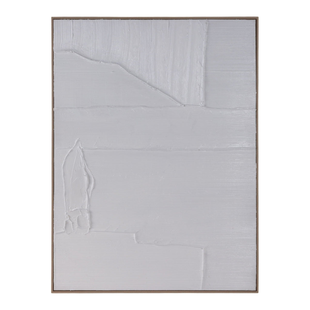 36" x 48" Textured Lines Wall Art - White
