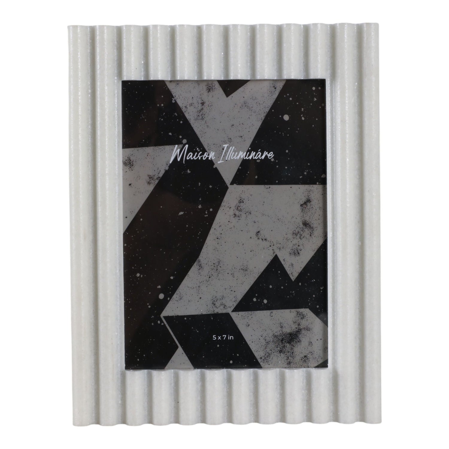 5" x 7" Ridged Quartz Resin Photo Frame - White