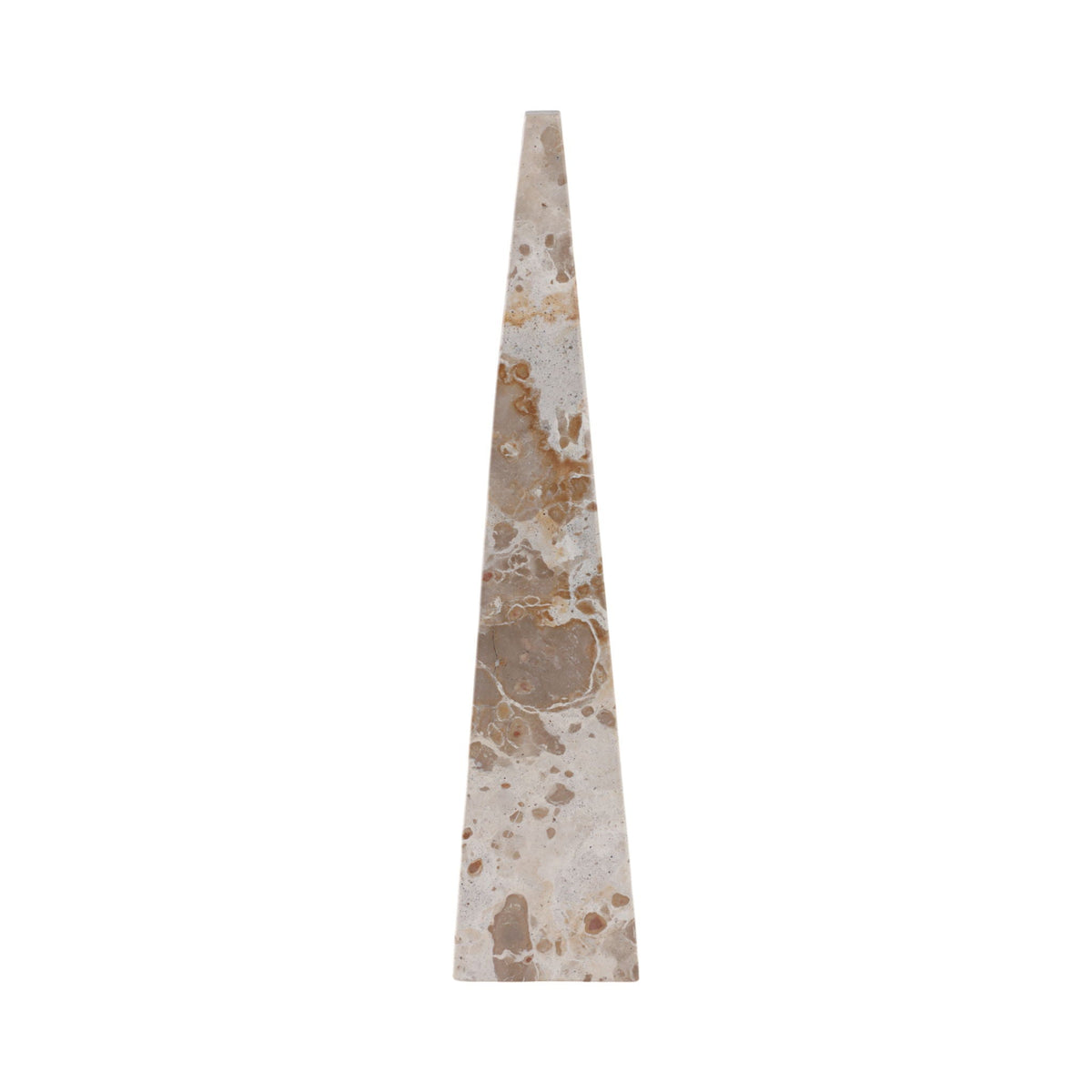 Pompano Large Marble Pyramid - Beige / White