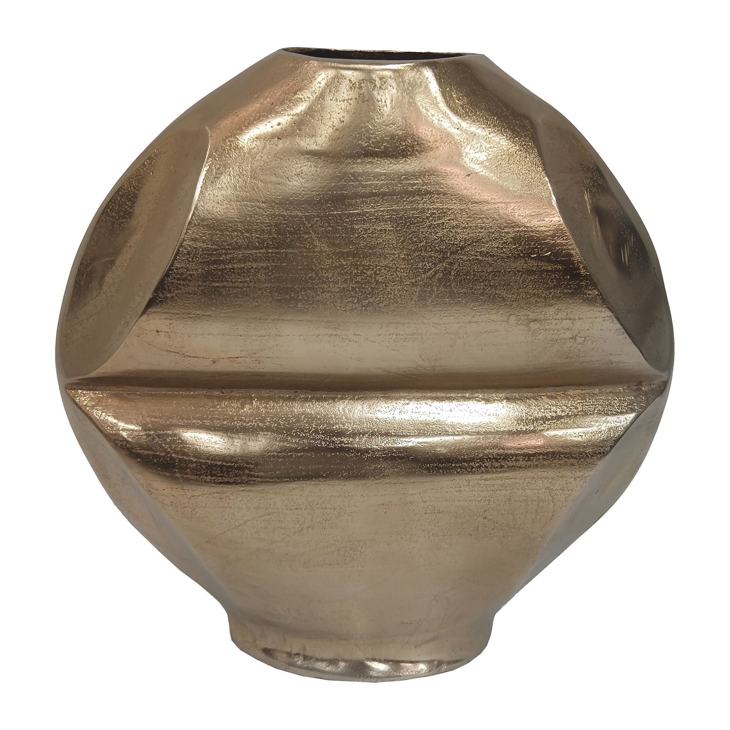 14" Byram Metal Slit Vase - Champagne
