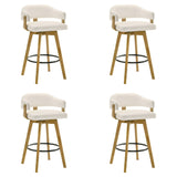 Callah - Contemporary Natural Wood Bar Height Kitchen Bar Stool