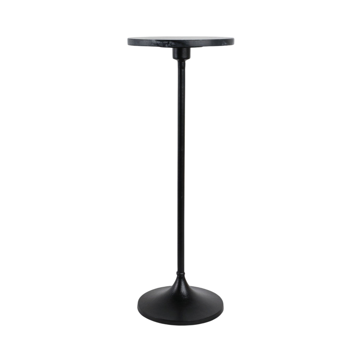 27" x 10" Marble Top Drink Table - Black