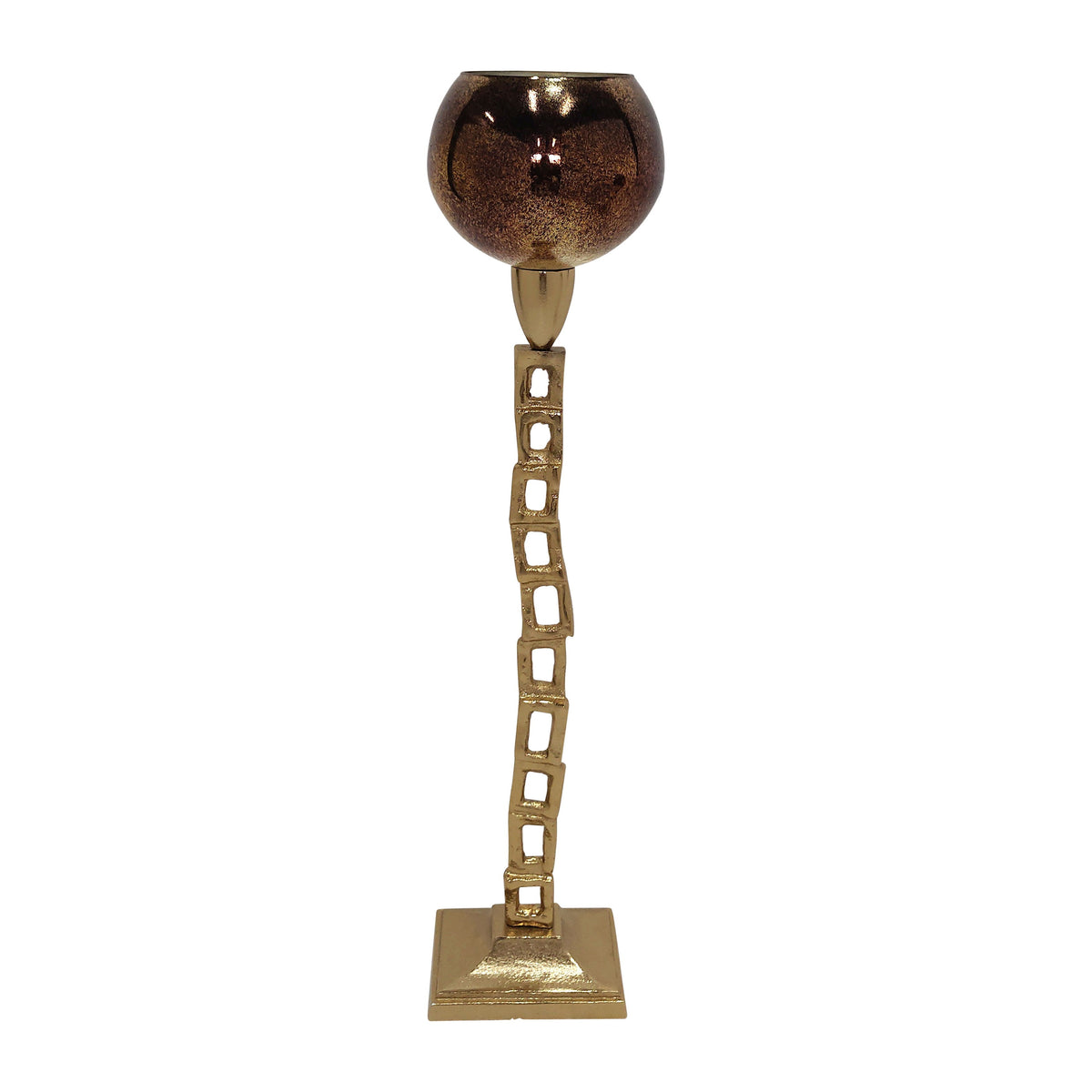 Metal 20" Tealight Holder With Base - Gold