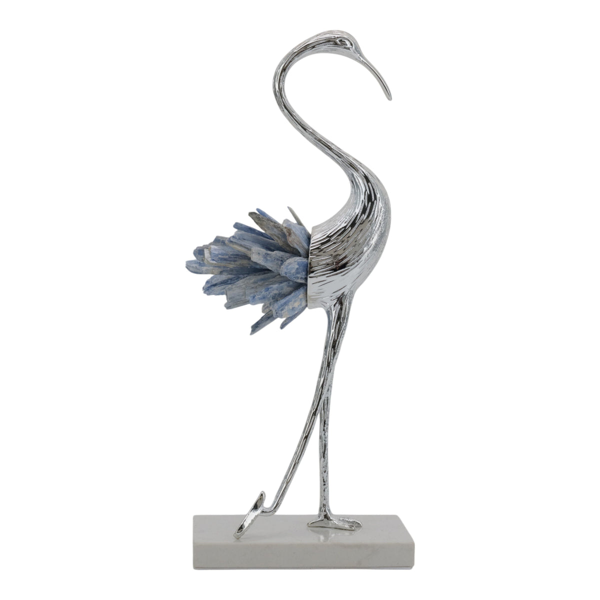 Majesty Small Kyanite Stone Metal Bird - Pearl Silver