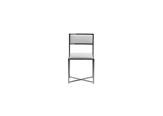 1AA466X Amalfi X - Base Chair In White Leather (Set of 2)