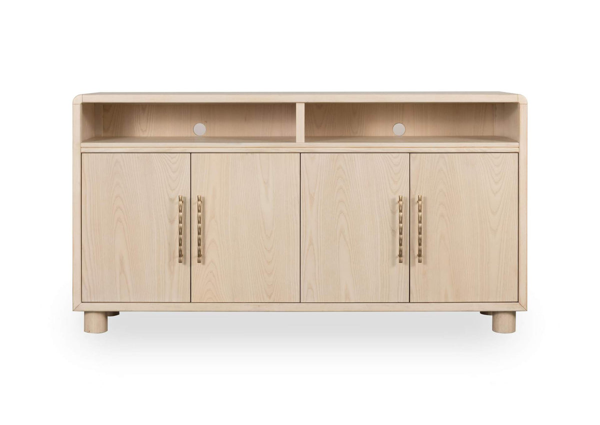 RSTP78 Zinnia Four Door Two Shelf Sideboard In White Sand
