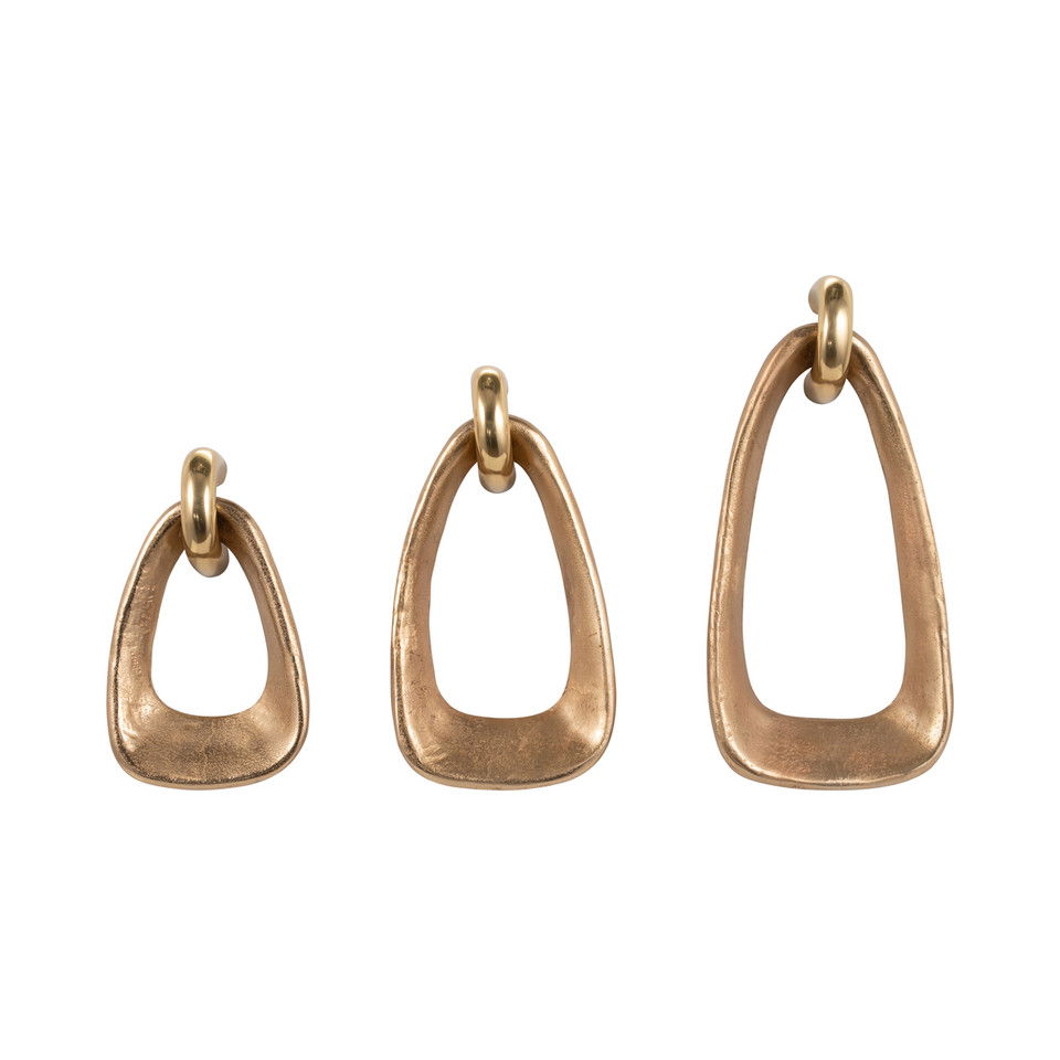12" / 15" / 19" Dylan Metal Ring Wall Decor (Set of 3) - Gold