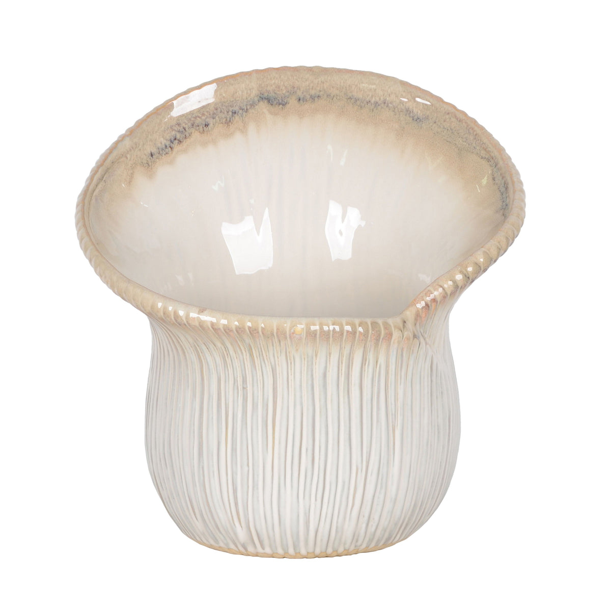 Sopron Small Mushroom Vase - Ivory / Beige