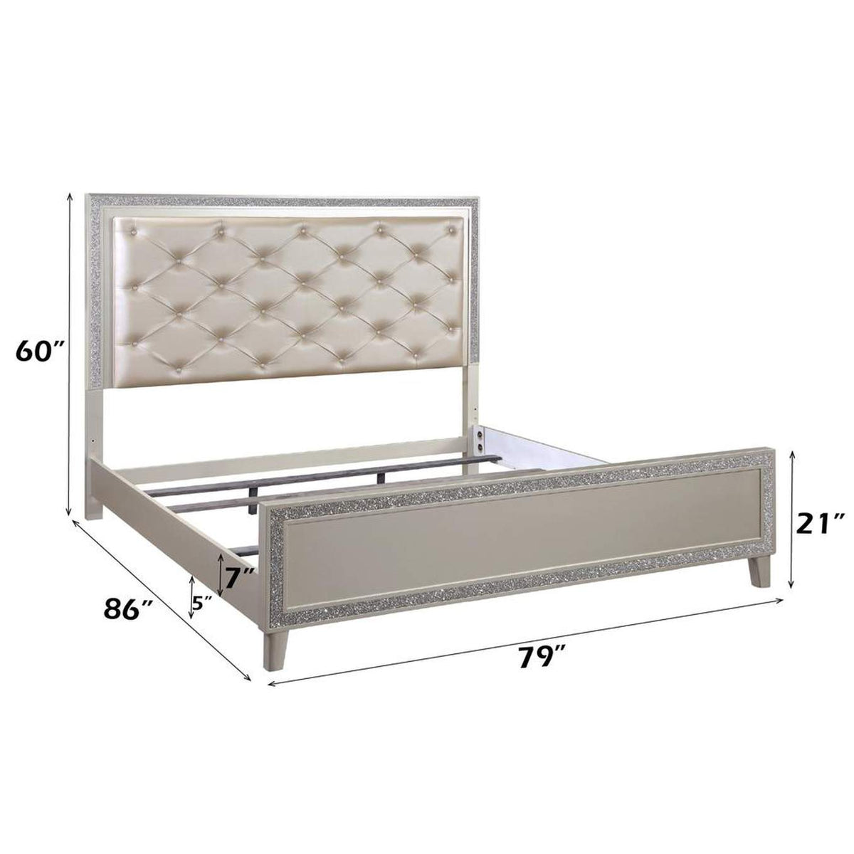 BD00238EK Sliverfluff Ek Bed with Led