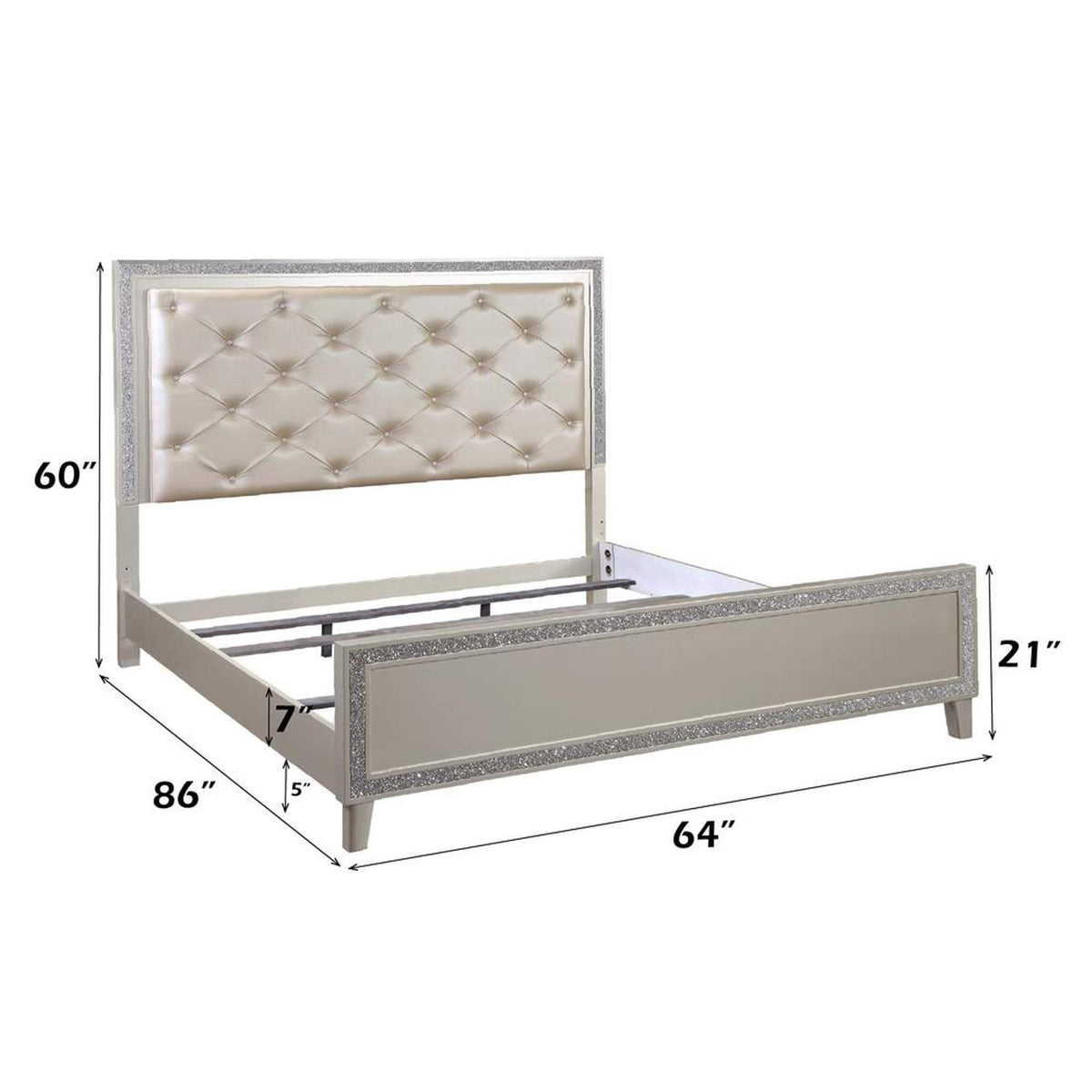 BD00239Q Sliverfluff Queen Bed with Led