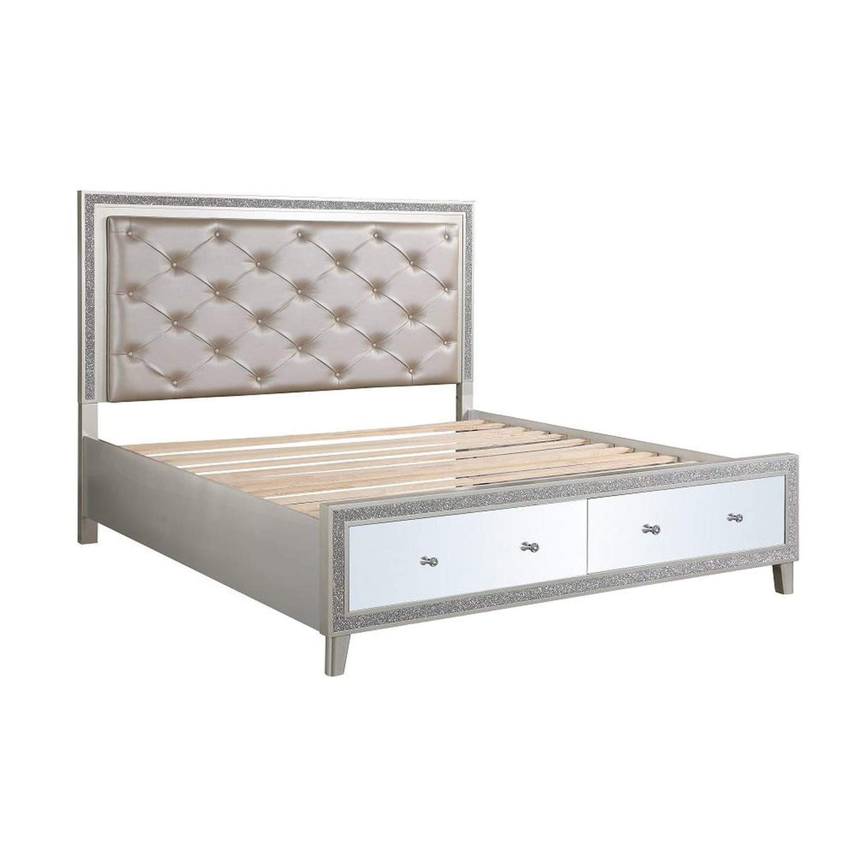 BD00240CK Sliverfluff Ck Bed with Led and Storages