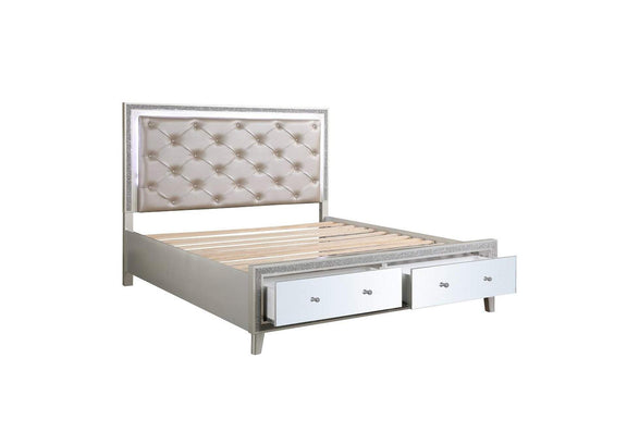 BD00240CK Sliverfluff Ck Bed with Led and Storages