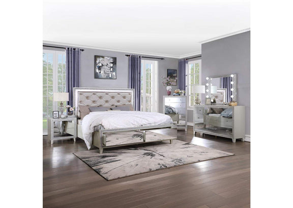 BD00240CK Sliverfluff Ck Bed with Led and Storages
