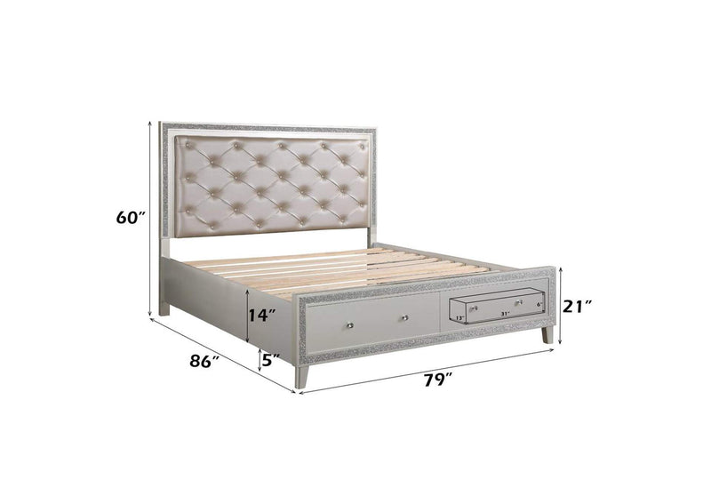 BD00241EK Sliverfluff Ek Bed with Led and Storage