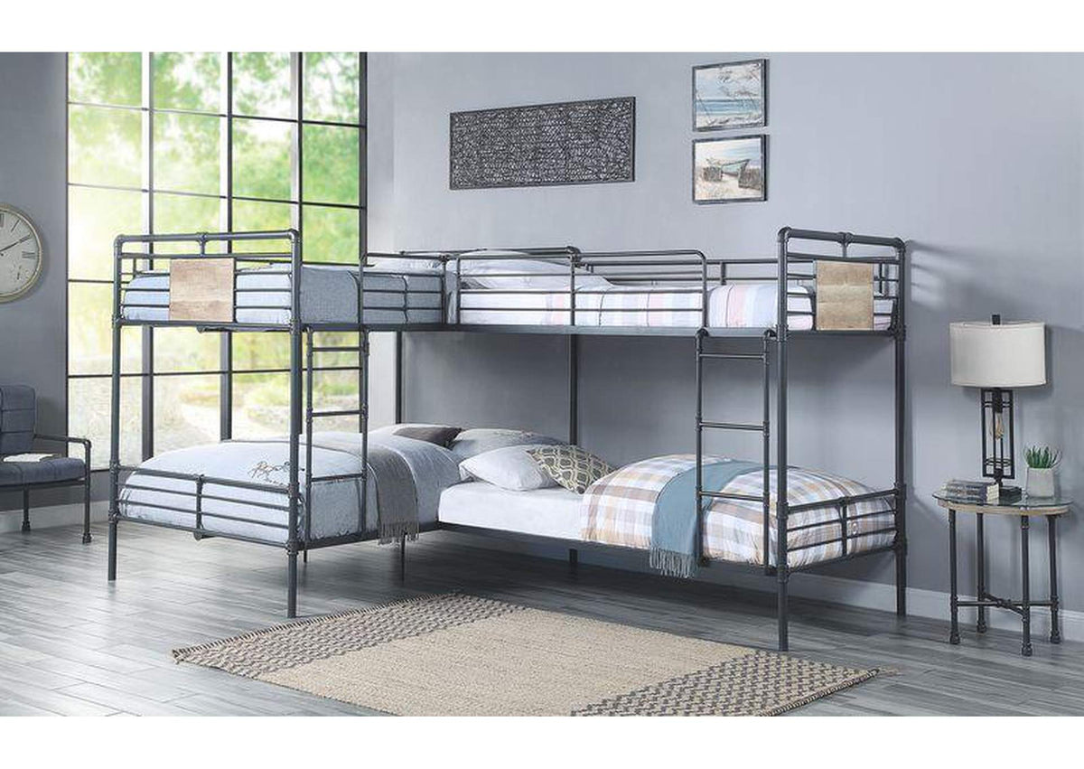 BD00365 Cordelia Double Twin and Double Full Bunk Bed