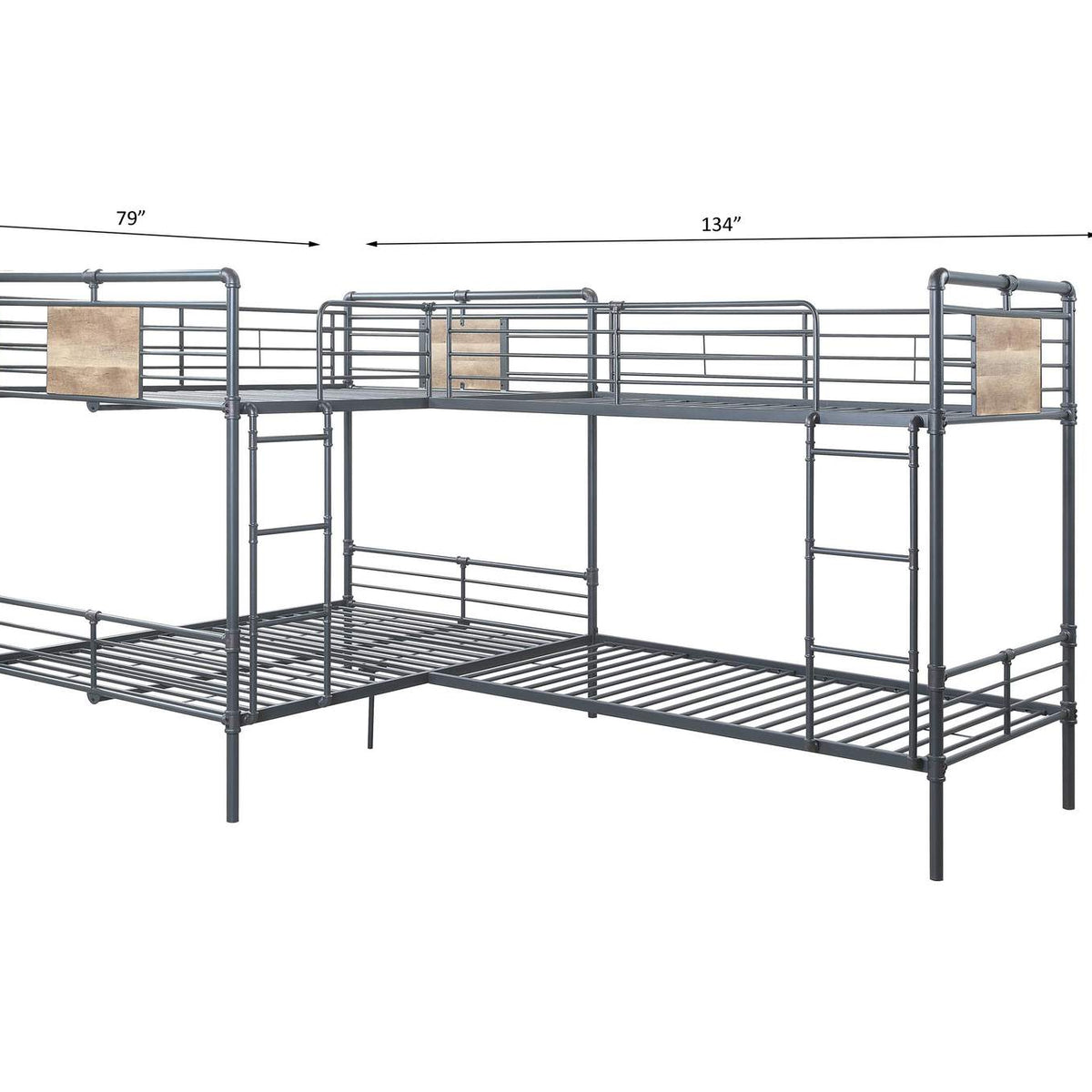 BD00365 Cordelia Double Twin and Double Full Bunk Bed