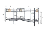 BD00365 Cordelia Double Twin and Double Full Bunk Bed