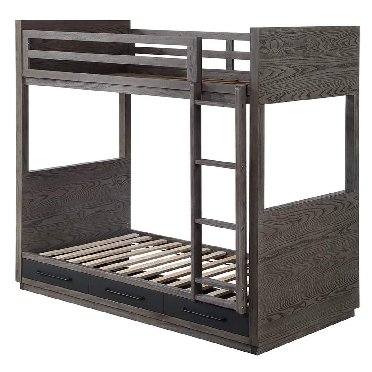 BD00613 Estevon Twin-Twin Bunk Bed with Storage