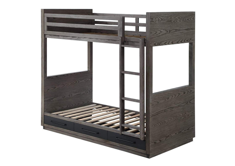 BD00613 Estevon Twin-Twin Bunk Bed with Storage