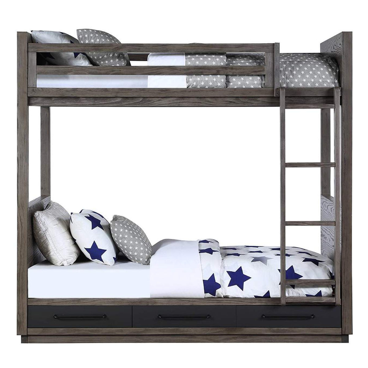 BD00613 Estevon Twin-Twin Bunk Bed with Storage